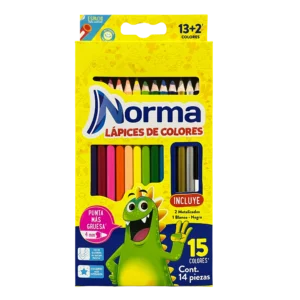 Lápices de Color Redondos Norma 15 piezas